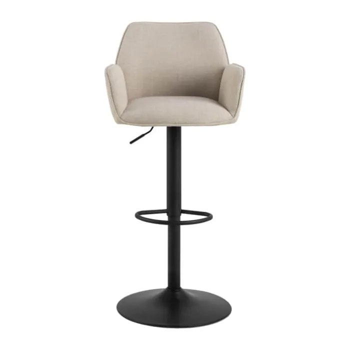 CASA Living Glenda Barstol H 114 x B 52,5 x D 52 cm - Stof/stål - Beige/sort