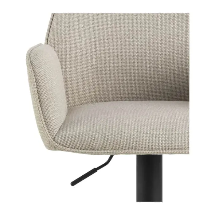 CASA Living Glenda Barstol H 114 x B 52,5 x D 52 cm - Stof/stål - Beige/sort