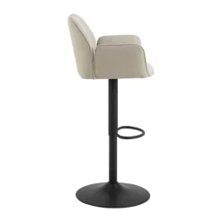 CASA Living Glenda Barstol H 114 x B 52,5 x D 52 cm - Stof/stål - Beige/sort
