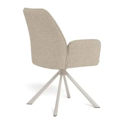 CASA Living Glenda Spisebordsstol - 2 stk. H 88,5 x B 61 x D 63 cm - Stål/stof - Beige