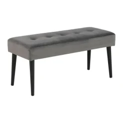 CASA Living Glory Bænk H 45 x B 38 x L 95 cm - Stof/stål - Mørkegrå