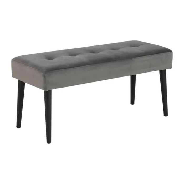 CASA Living Glory Bænk H 45 x B 38 x L 95 cm - Stof/stål - Mørkegrå