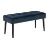 CASA Living Glory Bænk H 45 x B 38 x L 95 cm - Stof/stål - Marineblå