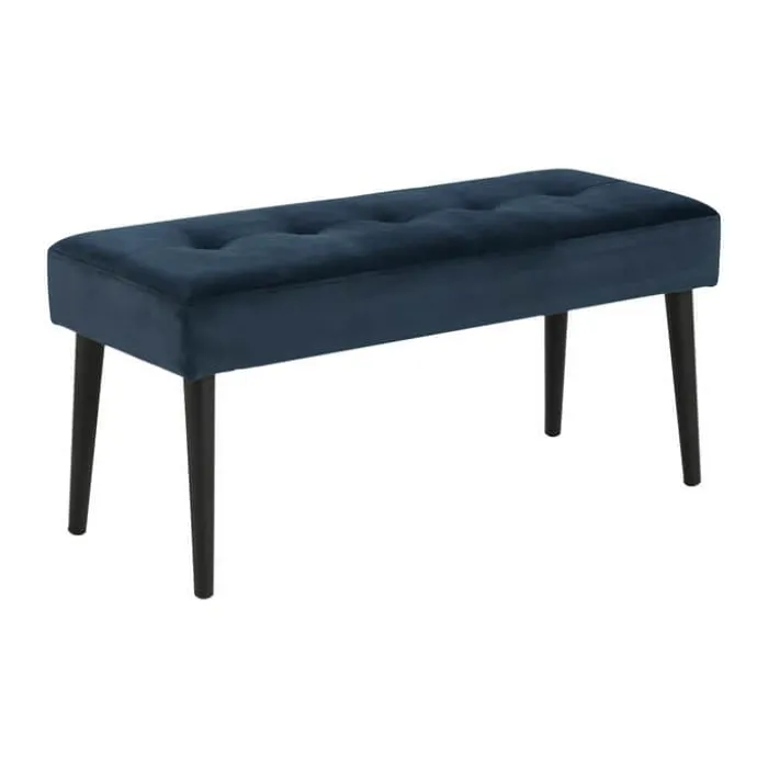 CASA Living Glory Bænk H 45 x B 38 x L 95 cm - Stof/stål - Marineblå