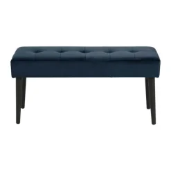 CASA Living Glory Bænk H 45 x B 38 x L 95 cm - Stof/stål - Marineblå