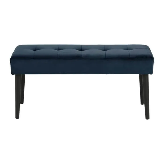CASA Living Glory Bænk H 45 x B 38 x L 95 cm - Stof/stål - Marineblå