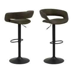 CASA Living Grace Barstol - 2 stk H 101 x B 54,5 x D 48,5 cm - Stål/stof - Antracit
