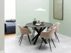 CASA Living Heaven Spisebord Ø 119 x H 75,5 cm - Keramik/stål - Sort