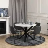 CASA Living Heaven Spisebord Ø 110 cm x H 75,5 - Marmor/metal - Hvid/sort