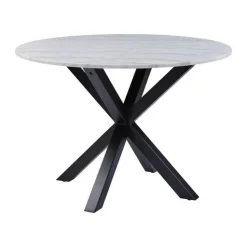 CASA Living Heaven Spisebord Ø 110 cm x H 75,5 - Marmor/metal - Hvid/sort