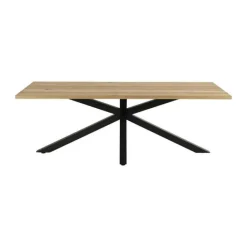 CASA Living Heaven Spisebord H 75,5 x B 220 x L 90 cm - Glas/metal - Vild eg/sort