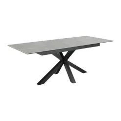 CASA Living Heaven Spisebord H 76 x B 210 x L 90 cm - Keramik/metal - Grå anista/mat sort - Grå anista/mat sort