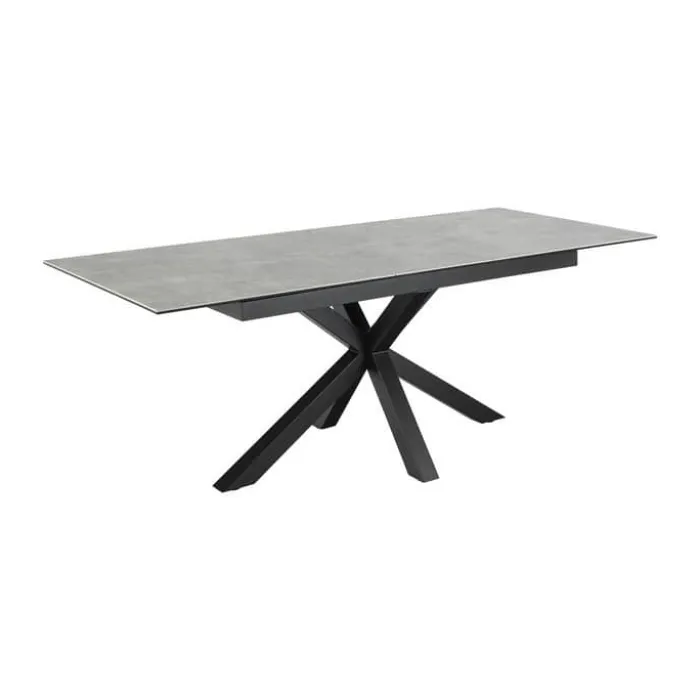 CASA Living Heaven Spisebord H 76 x B 210 x L 90 cm - Keramik/metal - Grå anista/mat sort - Grå anista/mat sort