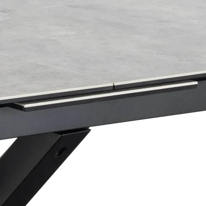 CASA Living Heaven Spisebord H 76 x B 210 x L 90 cm - Keramik/metal - Grå anista/mat sort - Grå anista/mat sort