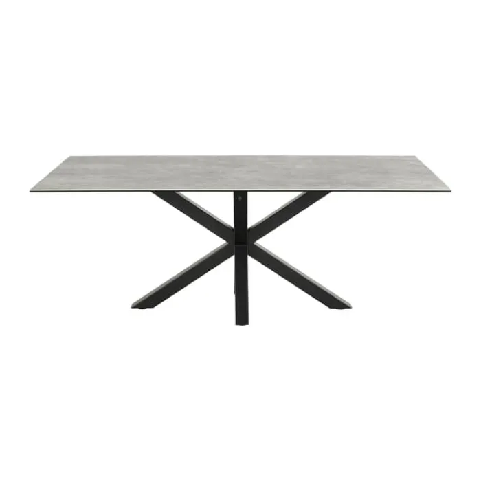 CASA Living Heaven Spisebord H 75,5 x B 200 x L 100 cm - Keramik/metal - Grå anista/mat sort