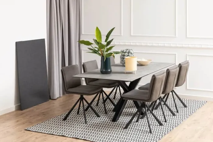 CASA Living Heaven Spisebord H 75,5 x B 200 x L 100 cm - Keramik/metal - Grå anista/mat sort