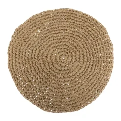 CASA Living Hæklet Dækkeserviet Ø 38 cm - Papir - Natur