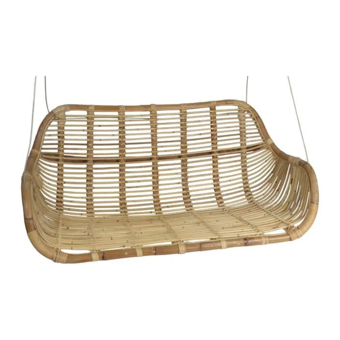CASA Living Hængestol til 2 personer H 50 x B 110 x D 60 cm - Rattan - Lys natur