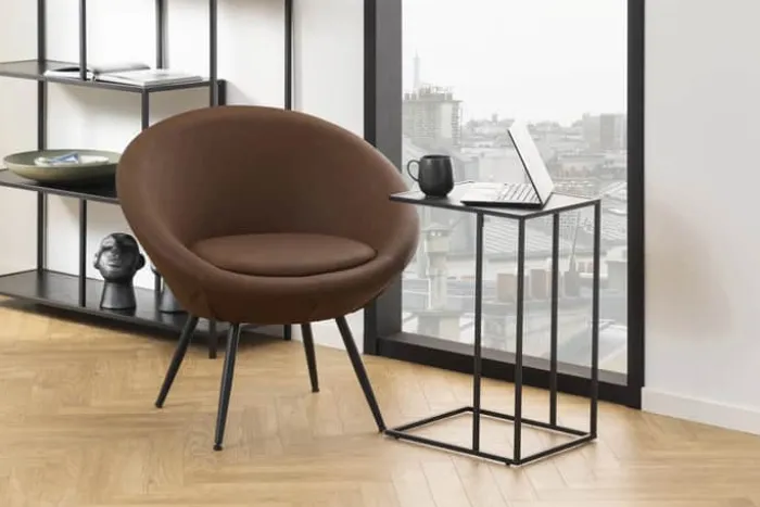 CASA Living Infinity Hjørnebord H 63 x B 43 x D 35 cm - Melamin/metal - Sort