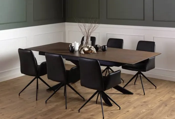CASA Living Irwine Spisebord H 76 x B 240 x L 100 cm - Keramik/stål - Rustbrun