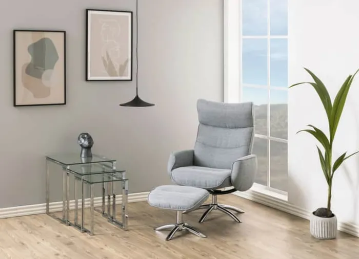 CASA Living Katrine Indskudsbord - 3 dele H 55 x B 50 x L 50 cm - Glas/stål - Klar