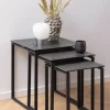 CASA Living Katrine Indskudsbord - 3 dele H 55 x B 50 x L 50 cm - Keramik/stål - Sort
