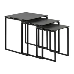CASA Living Katrine Indskudsbord - 3 dele H 55 x B 50 x L 50 cm - Keramik/stål - Sort