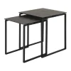 CASA Living Katrine Sofabordssæt - 2 stk H 55 x B 50 x L 50 cm - Keramik/stål - Sort