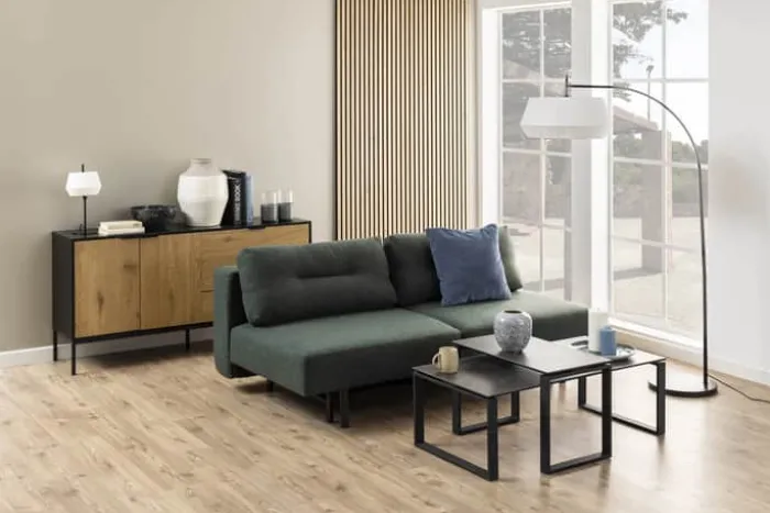 CASA Living Katrine Sofabordssæt - 2 stk H 37,5 x B 55 x L 115 cm - Keramik/metal/glas - Sort