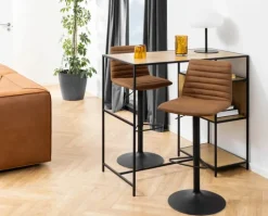 CASA Living Kimmy Barstol - 2 stk H 110,5 x B50 x D 46 cm - Stål/stof - Camel