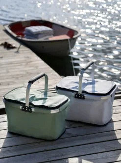CASA Living Kølekurv H 22 x B 42 x D 30 cm - Polyester - Grøn