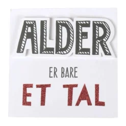CASA Living Kort - Alder er bare et tal H 7,5 x B 7,5 cm - Papir - Hvid/rød/grå