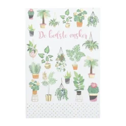 CASA Living Kort - De Bedste Ønsker H 11,5 x B 17 cm - Papir - Grøn