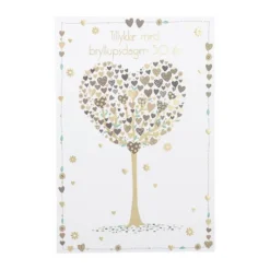 CASA Living Kort - Guldbryllup H 17 x B 11,5 cm - Papir - Guldfarvet