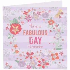 CASA Living Kort Have A Fabulous Day H 7,5 x B 7,5 cm - Papir - Lyserød
