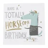 CASA Living Kort - Have a totally horseome birthday H 7,5 x B 7,5 cm - Papir - Lyseblå/guld