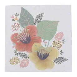 CASA Living Kort med motiv af blomster H 7,5 x B 7,5 cm - Papir - Multifarvet