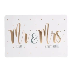 CASA Living Kort - Mr. Right & Mrs. Always Right H 17 x B 11,5 cm - Papir - Hvid