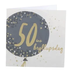 CASA Living Kort - 50 års Bryllupsdag H 7,5 x B 7,5 cm - Papir - Guldfarvet