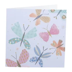 CASA Living Kort - Sommerfugle H 7,5 x B 7,5 cm - Papir - Multifarvet
