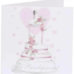 CASA Living Kort Til Brudeparret H 7,5 x B 7,5 cm - Papir - Lyserød