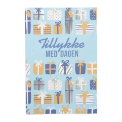 CASA Living Kort - Tillykke Med Dagen H 17 x B 11,5 cm - Papir - Gul/mørkeblå