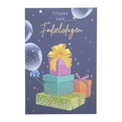 CASA Living Kort - Tillykke Med Fødselsdagen H 17 x B 11,5 cm - Papir - Mørkeblå