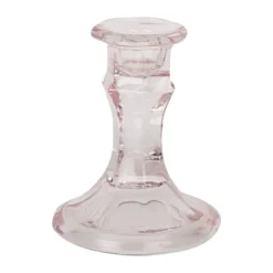 CASA Living Kronelysestage H 10 cm - Glas - Rosa