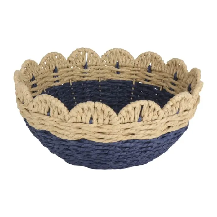 CASA Living Kurv Ø 25,5 x H 11 cm - Papir - Blå