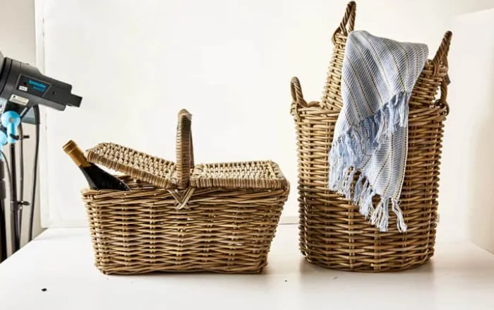 CASA Living Kurv Ø 20 x H 20 cm - Rattan - Grå