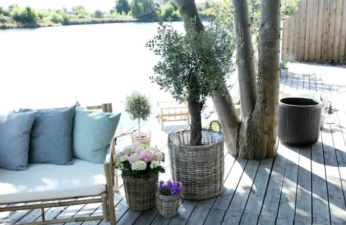 CASA Living Kurv Ø 20 x H 20 cm - Rattan - Grå