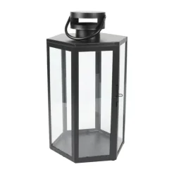 CASA Living Lanterne H 43 cm - Metal/glas - Sort