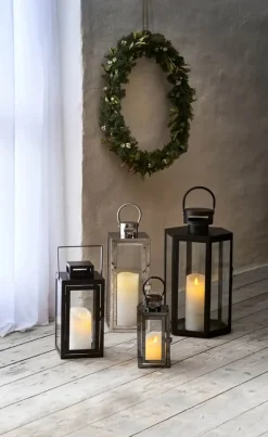 CASA Living Lanterne H 43 cm - Metal/glas - Sort