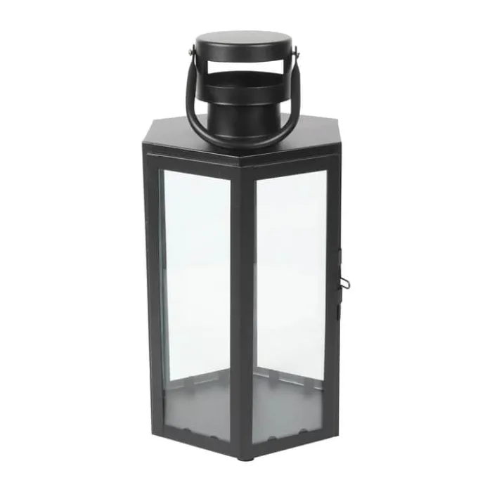 CASA Living Lanterne H 34 cm - Metal/glas - Sort